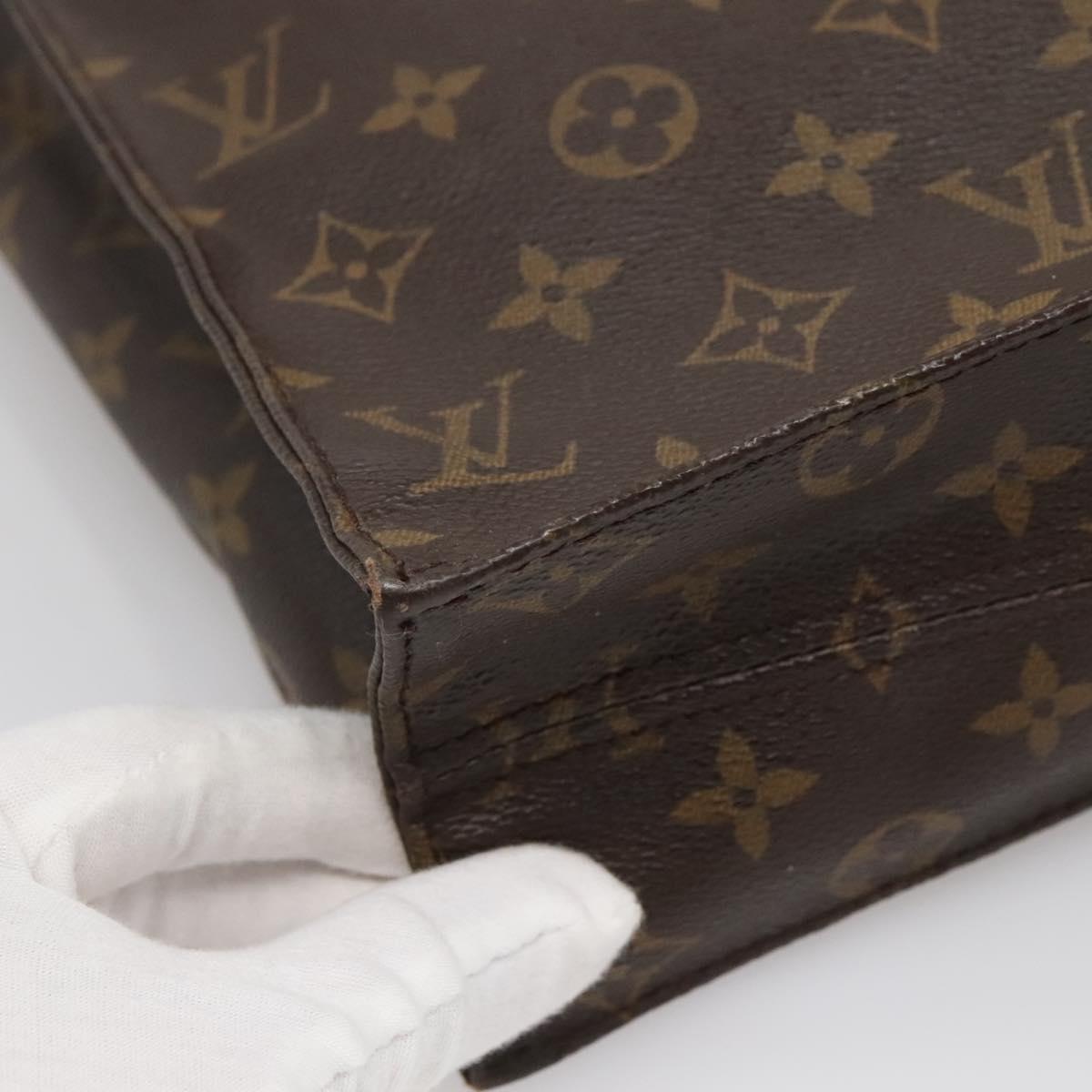 LOUIS VUITTON Monogram Sac Plat Hand Bag M51140 LV Auth 137197