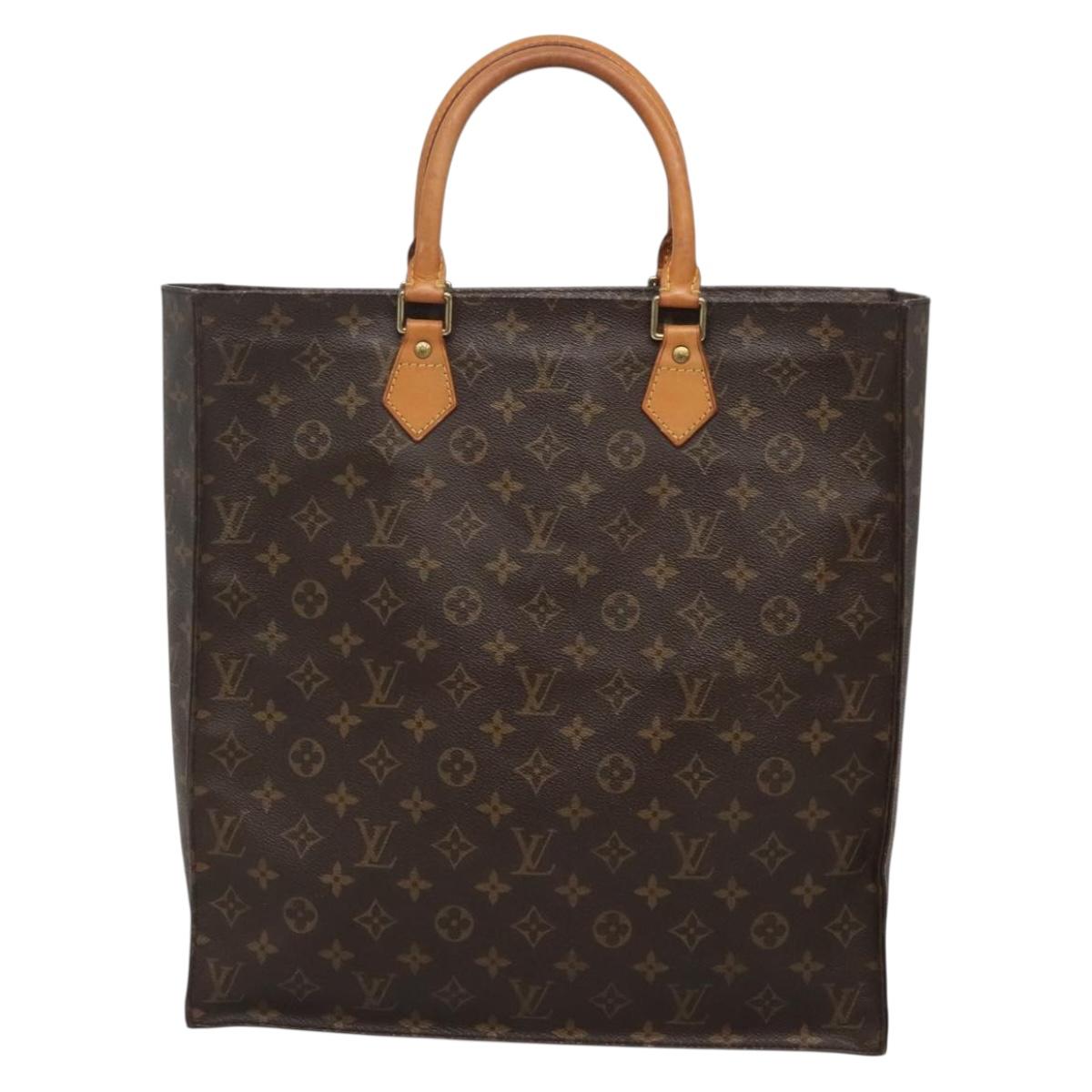 LOUIS VUITTON Monogram Sac Plat Hand Bag M51140 LV Auth 137197