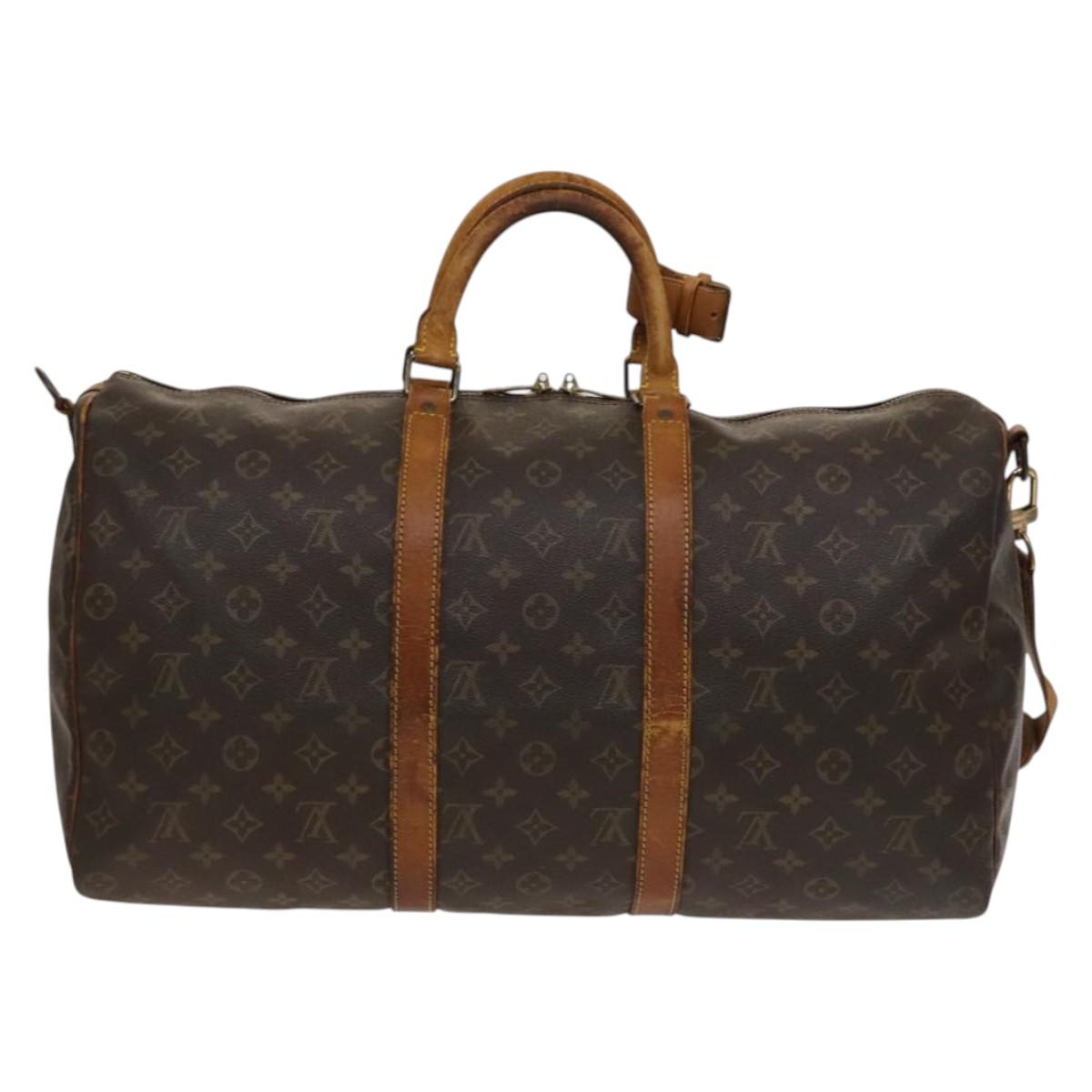 LOUIS VUITTON Monogram Keepall Bandouliere 50 Boston Bag M41416 LV Auth 137204