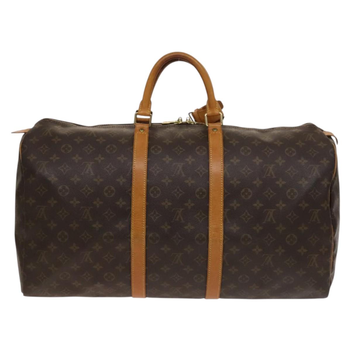 LOUIS VUITTON Monogram Keepall 55 Boston Bag M41424 LV Auth 137205