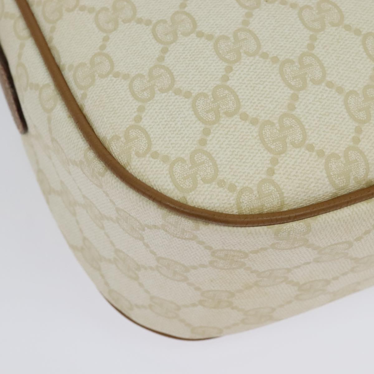 GUCCI GG Supreme Shoulder Bag PVC White Gold 89 02 077 Auth 137208