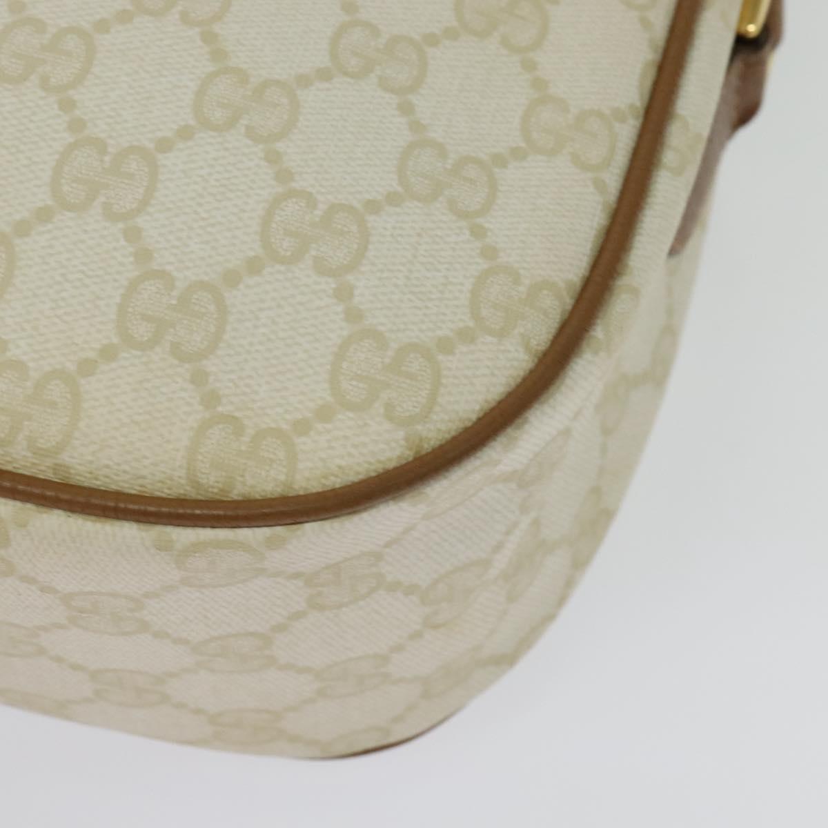 GUCCI GG Supreme Shoulder Bag PVC White Gold 89 02 077 Auth 137208