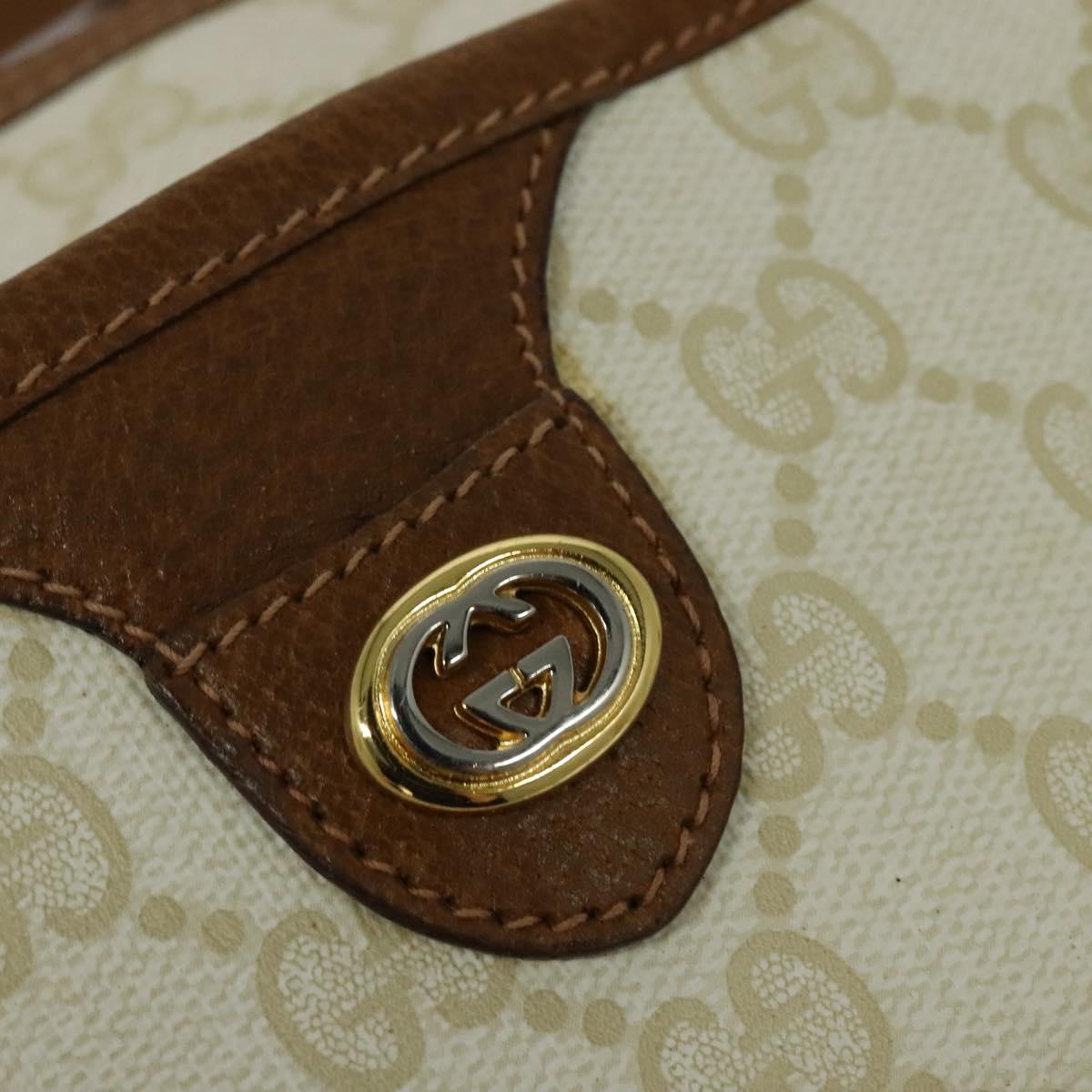 GUCCI GG Supreme Shoulder Bag PVC White Gold 89 02 077 Auth 137208
