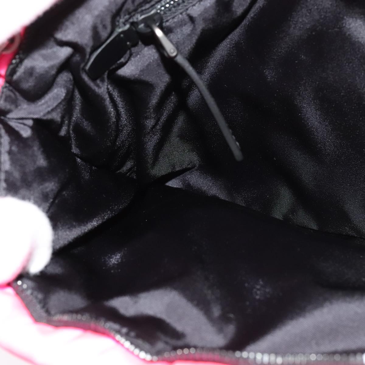 PRADA Chain Clutch Bag Nylon Pink Auth 137210