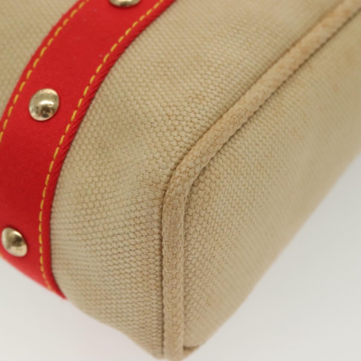 LOUIS VUITTON Antigua Cabas MM Tote Bag Beige Red M40035 LV Auth 137279