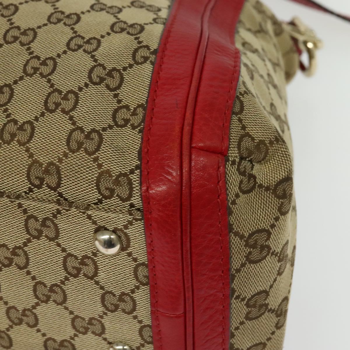 GUCCI GG Canvas Tote Bag 2way Beige Gold 269946 Auth 137280