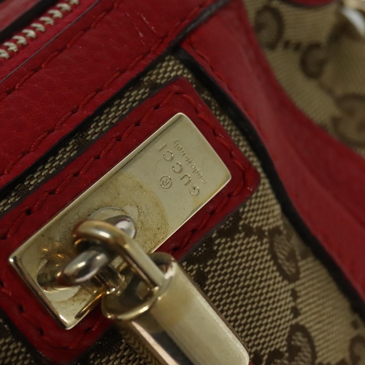 GUCCI GG Canvas Tote Bag 2way Beige Gold 269946 Auth 137280