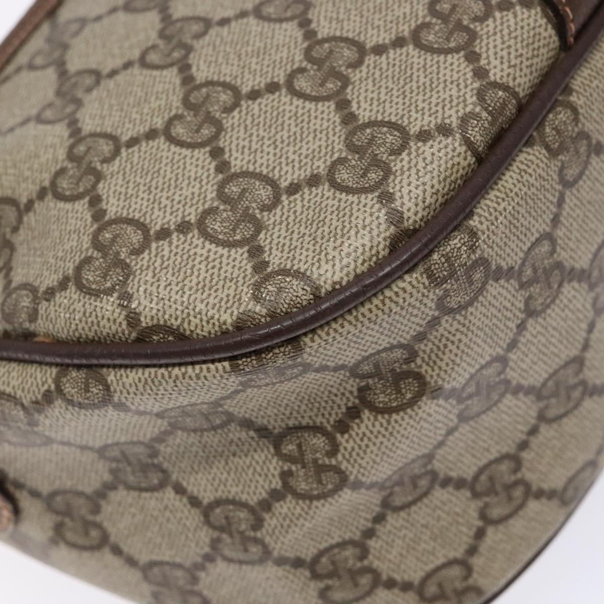 GUCCI GG Supreme Web Sherry Line Bag PVC Beige Gold 89 02 032 Auth 137285