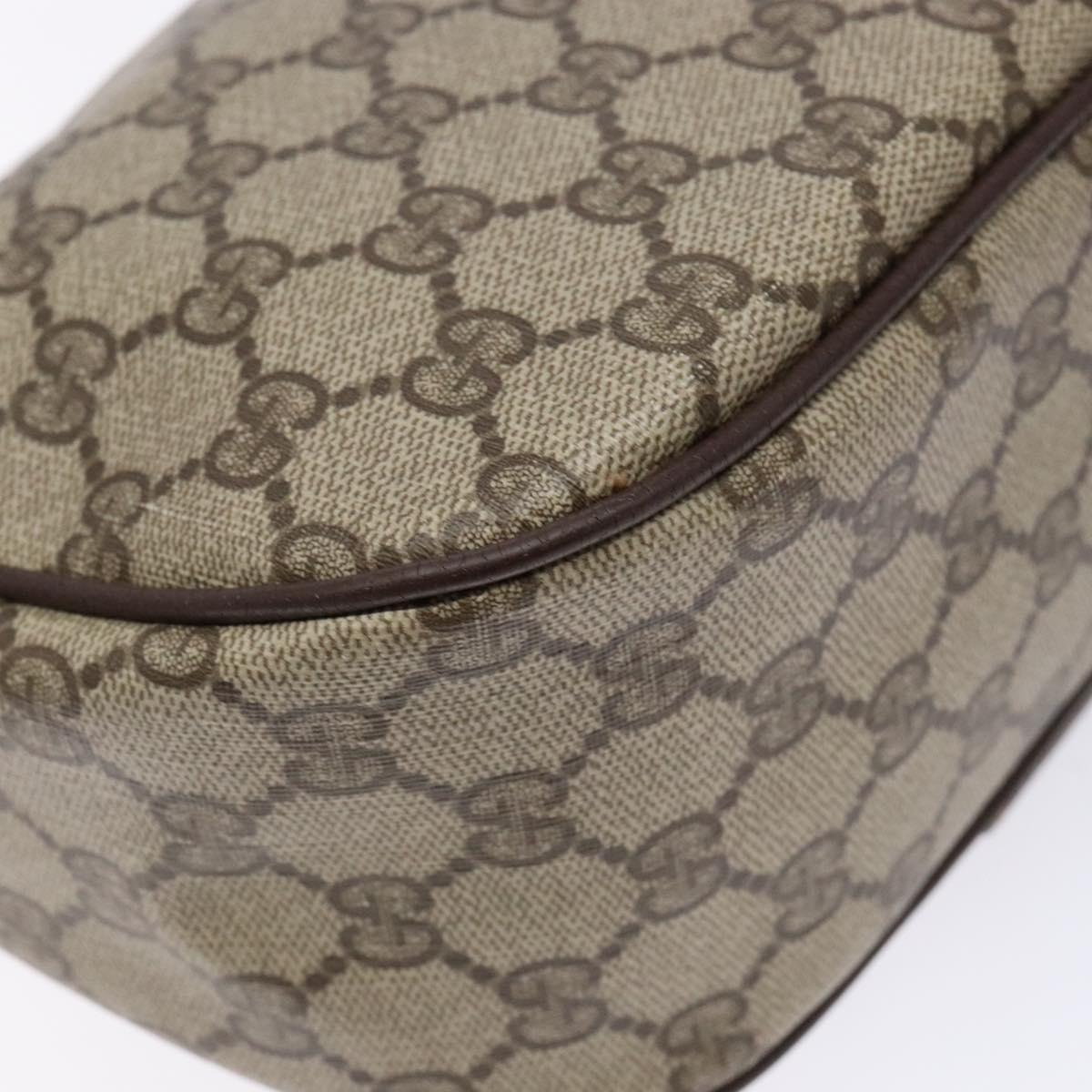 GUCCI GG Supreme Web Sherry Line Bag PVC Beige Gold 89 02 032 Auth 137285