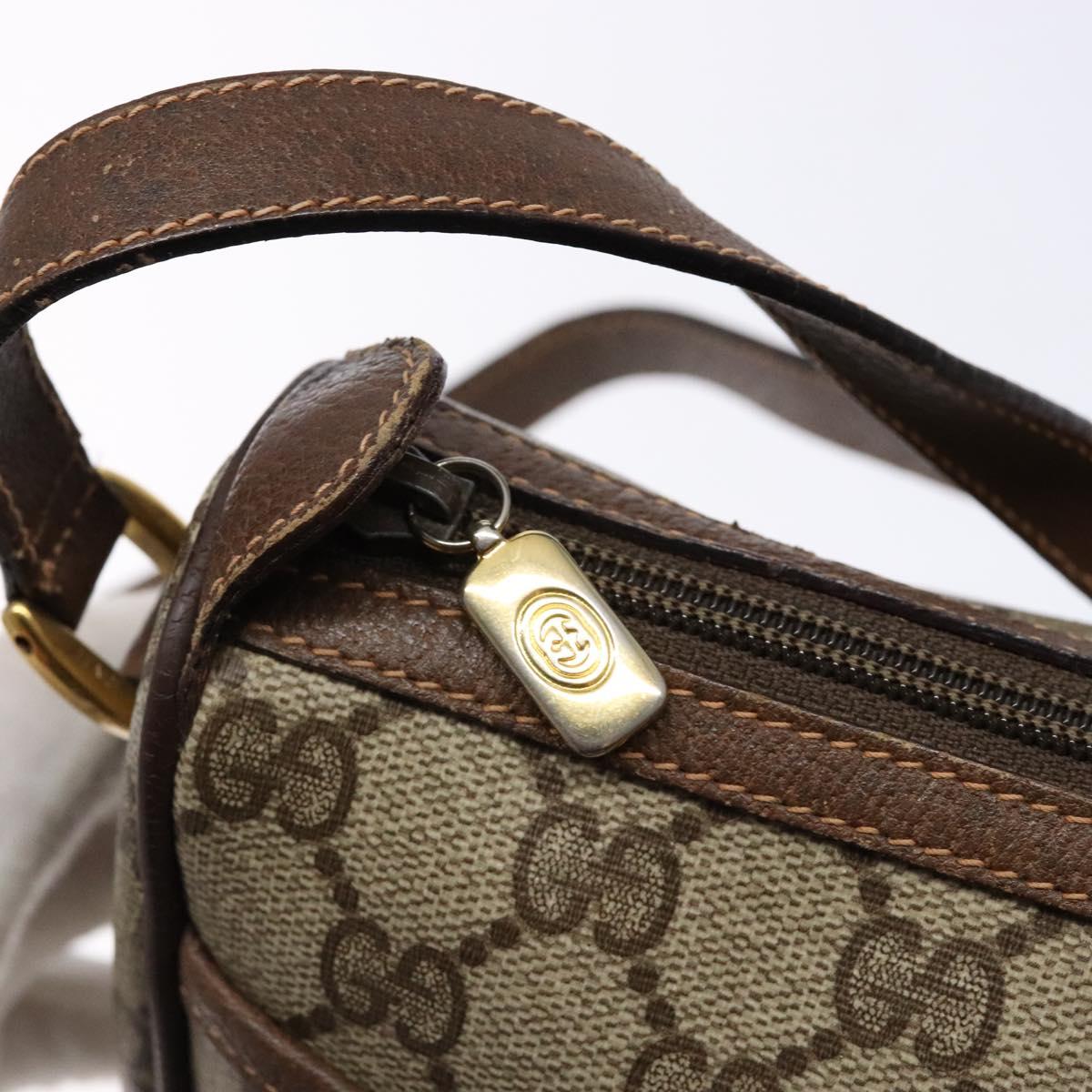 GUCCI GG Supreme Web Sherry Line Bag PVC Beige Gold 89 02 032 Auth 137285