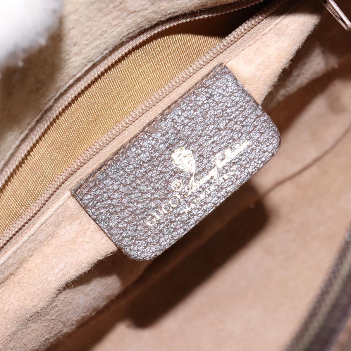 GUCCI GG Supreme Web Sherry Line Bag PVC Beige Gold 89 02 032 Auth 137285