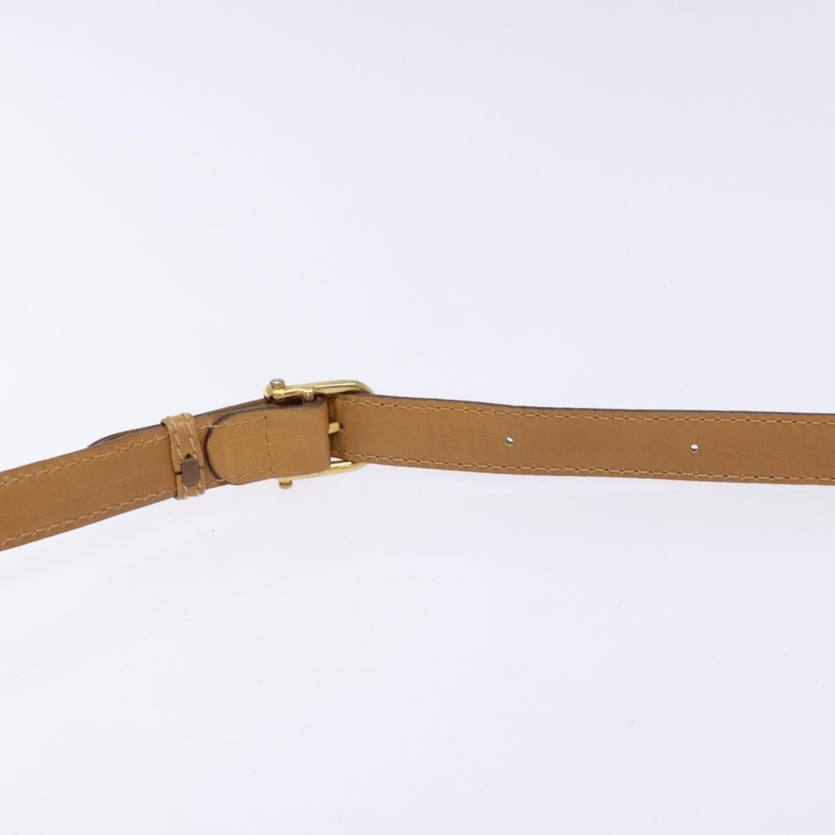 CELINE Macadam Canvas Shoulder Bag PVC Beige Gold Auth 137286