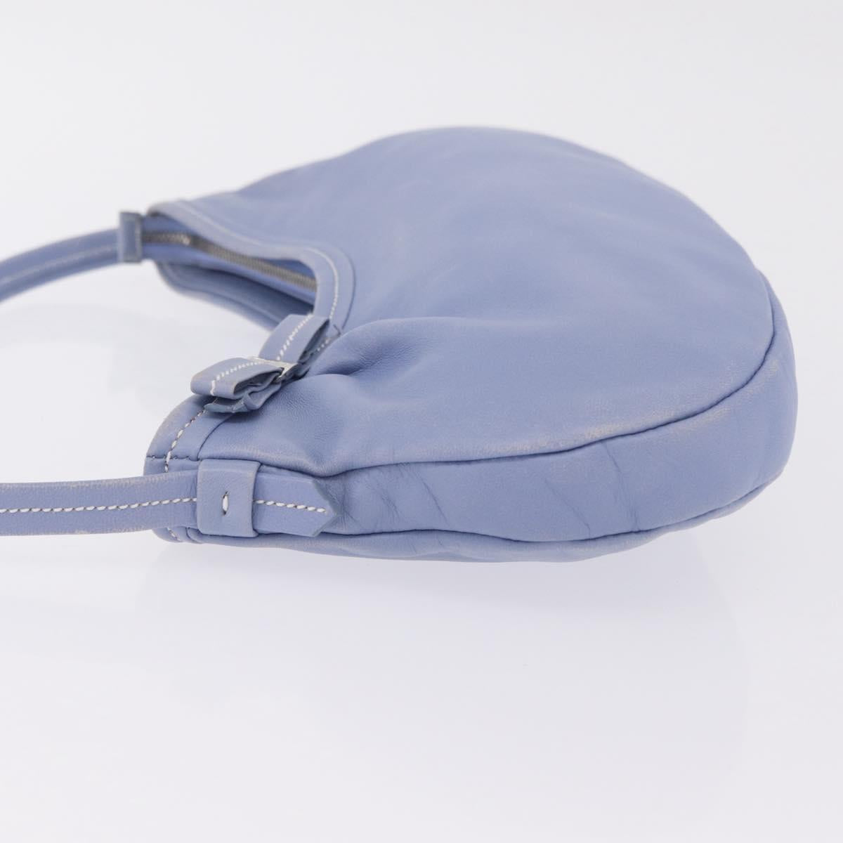 Salvatore Ferragamo Vala Shoulder Bag Leather Light Blue Silver Auth 137289
