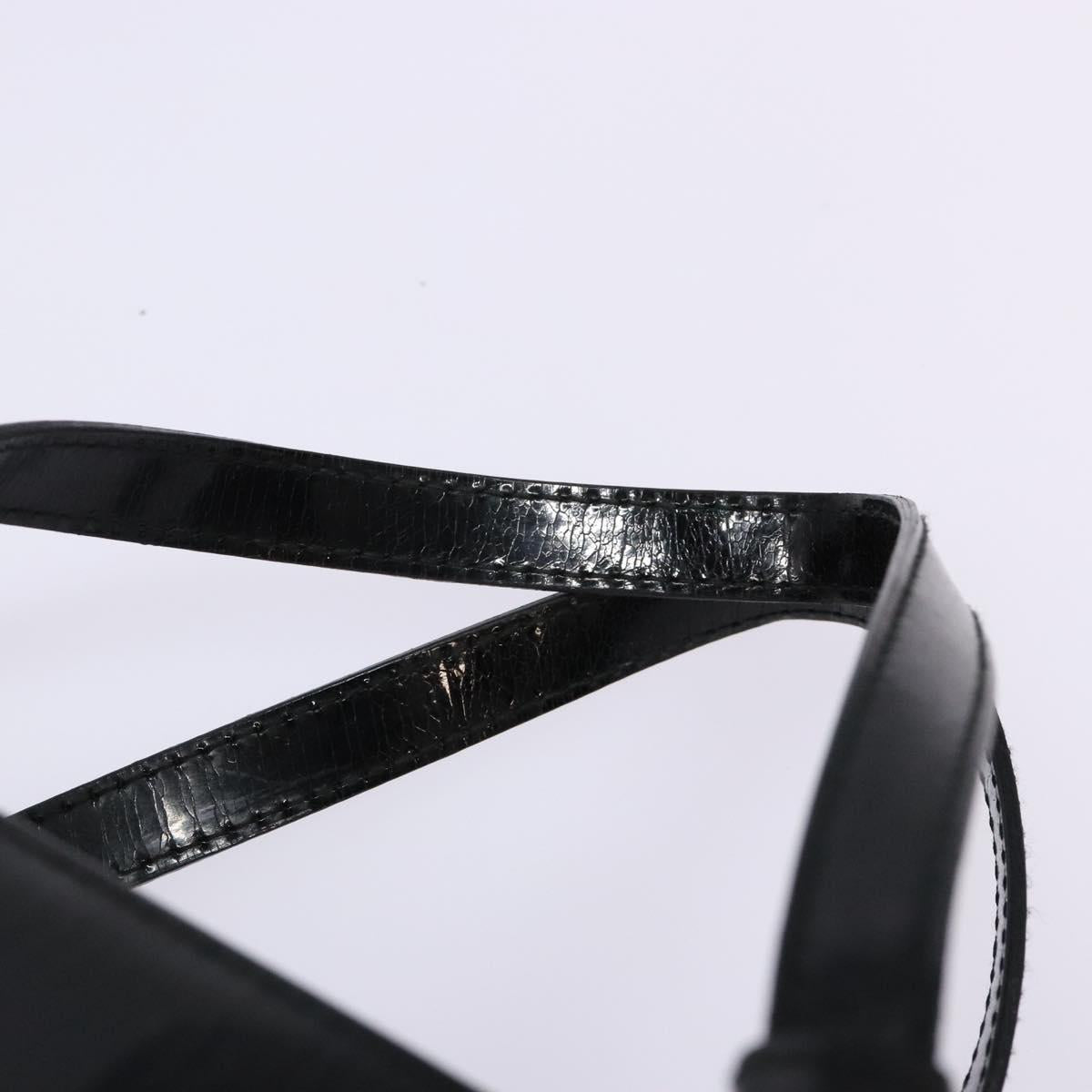 Christian Dior Montaigne Hand Bag Canvas Leather 2way Black Silver Auth 137291