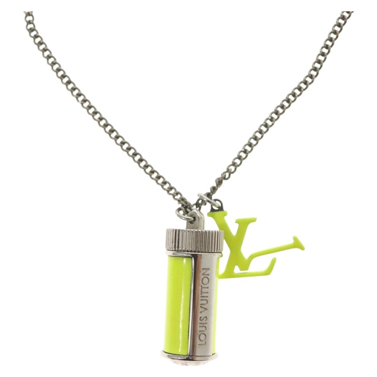 LOUIS VUITTON Collier LV Fluo Necklace metal Yellow Silver MP2143 LV Auth 137309