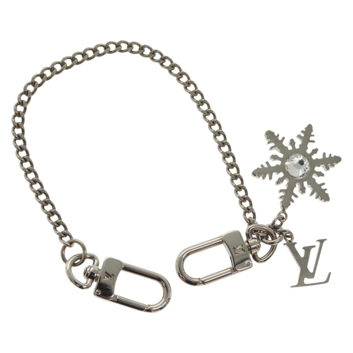 LOUIS VUITTON Porte Monnaie Flocon Charm metal Silver M58219 LV Auth 137311