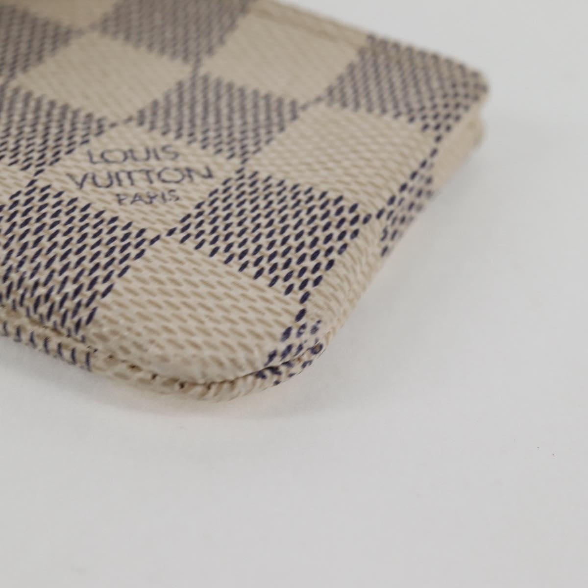 LOUIS VUITTON Damier Azur Pochette Cles Coin Purse N62659 LV Auth 137333V