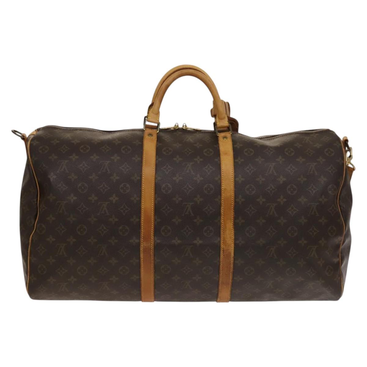 LOUIS VUITTON Monogram Keepall Bandouliere 60 Boston Bag M41412 LV Auth 137349