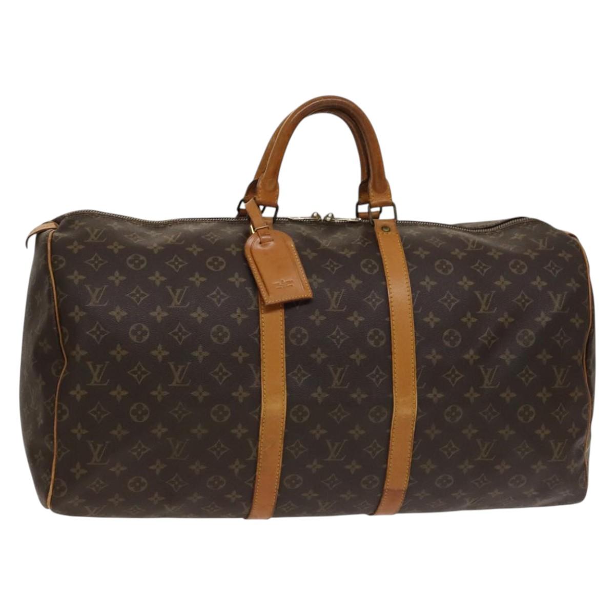 LOUIS VUITTON Monogram Keepall 55 Boston Bag M41424 LV Auth 137350