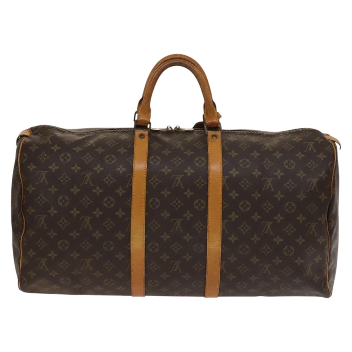 LOUIS VUITTON Monogram Keepall 55 Boston Bag M41424 LV Auth 137350