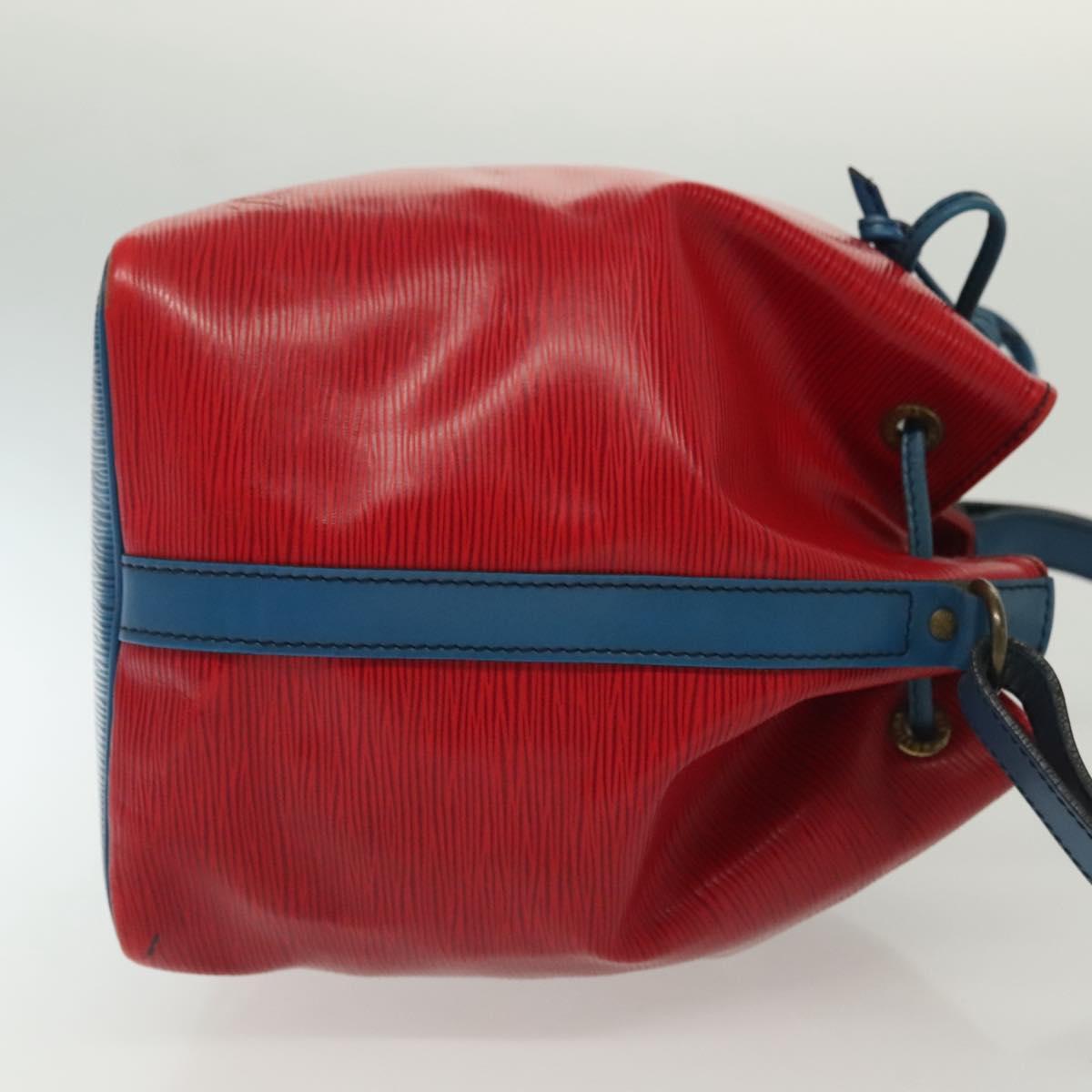 LOUIS VUITTON Epi Petit Noe Shoulder Bag Castilian Red Blue LV Auth 137359