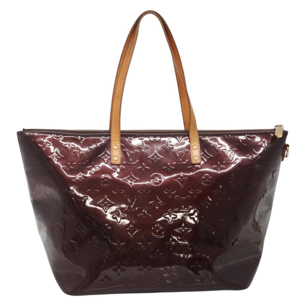 LOUIS VUITTON Monogram Vernis Bellevue GM Tote Bag Amarante M93589 Auth 137375