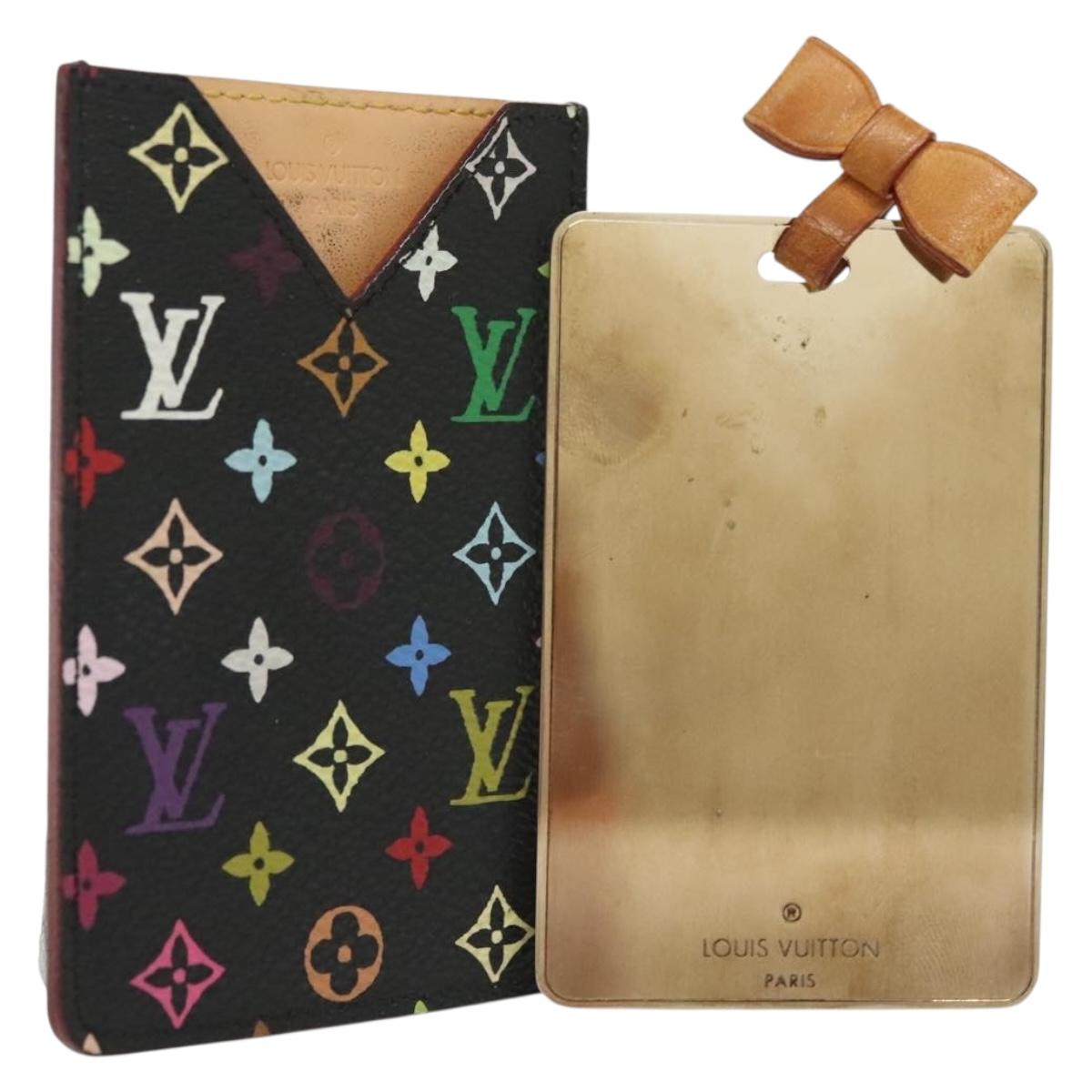 LOUIS VUITTON Multicolor Etui Miroir Hand Mirror Black M92651 LV Auth 137389