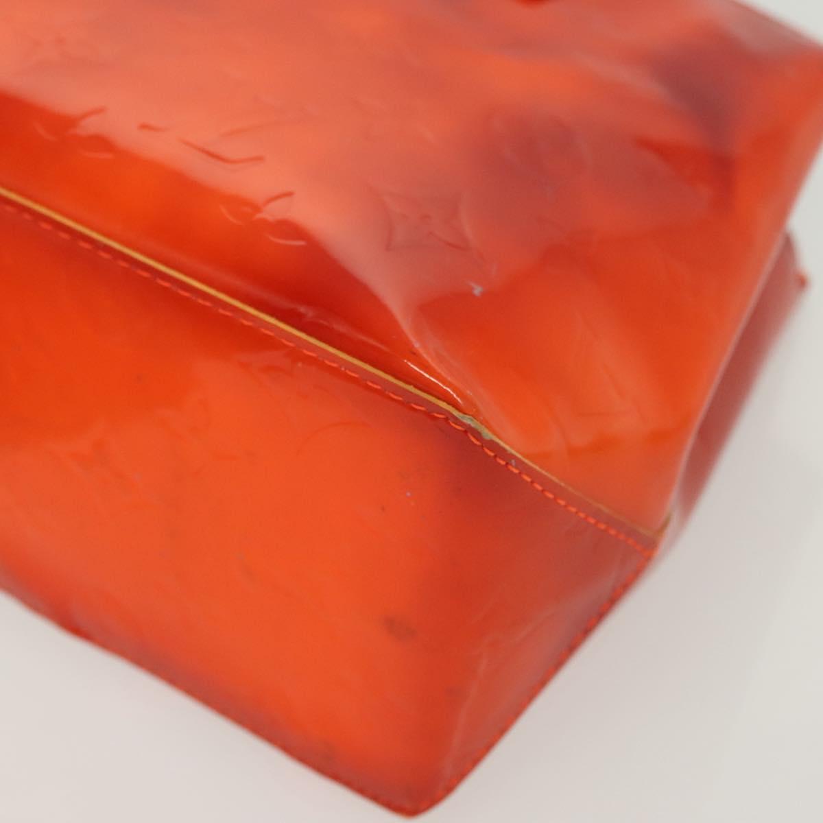 LOUIS VUITTON Monogram Vernis Fluo Reade PM Bag Pink Orange M91903 Auth 137397