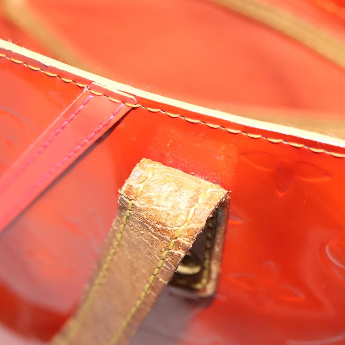 LOUIS VUITTON Monogram Vernis Fluo Reade PM Bag Pink Orange M91903 Auth 137397