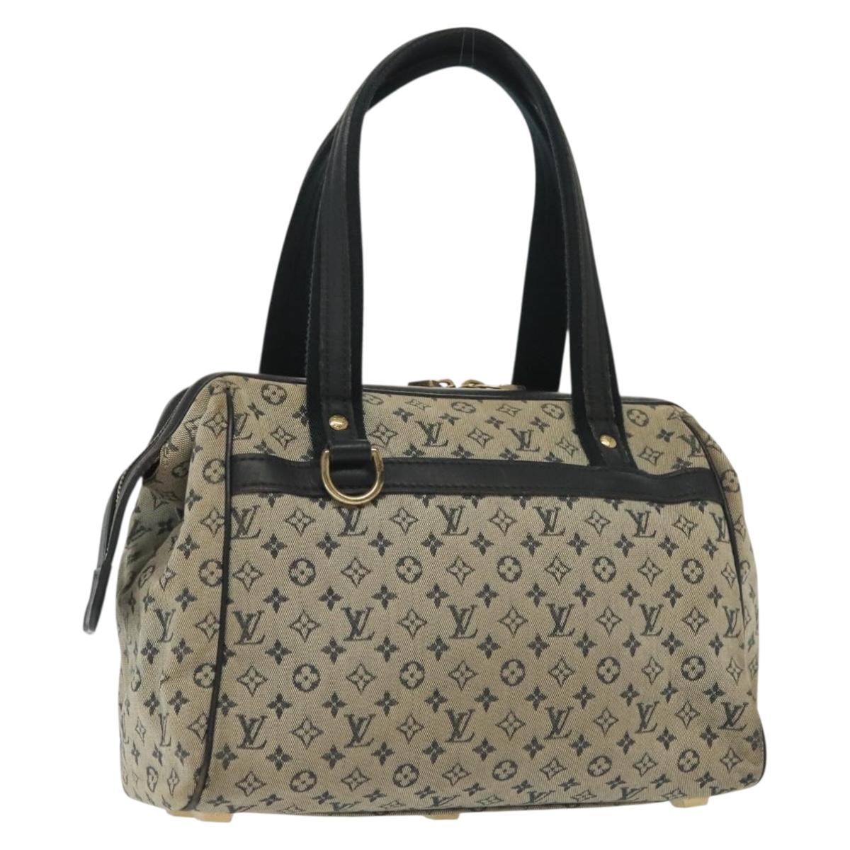 LOUIS VUITTON Monogram Mini Josephine PM Hand Bag Blue M92049 LV Auth 137405