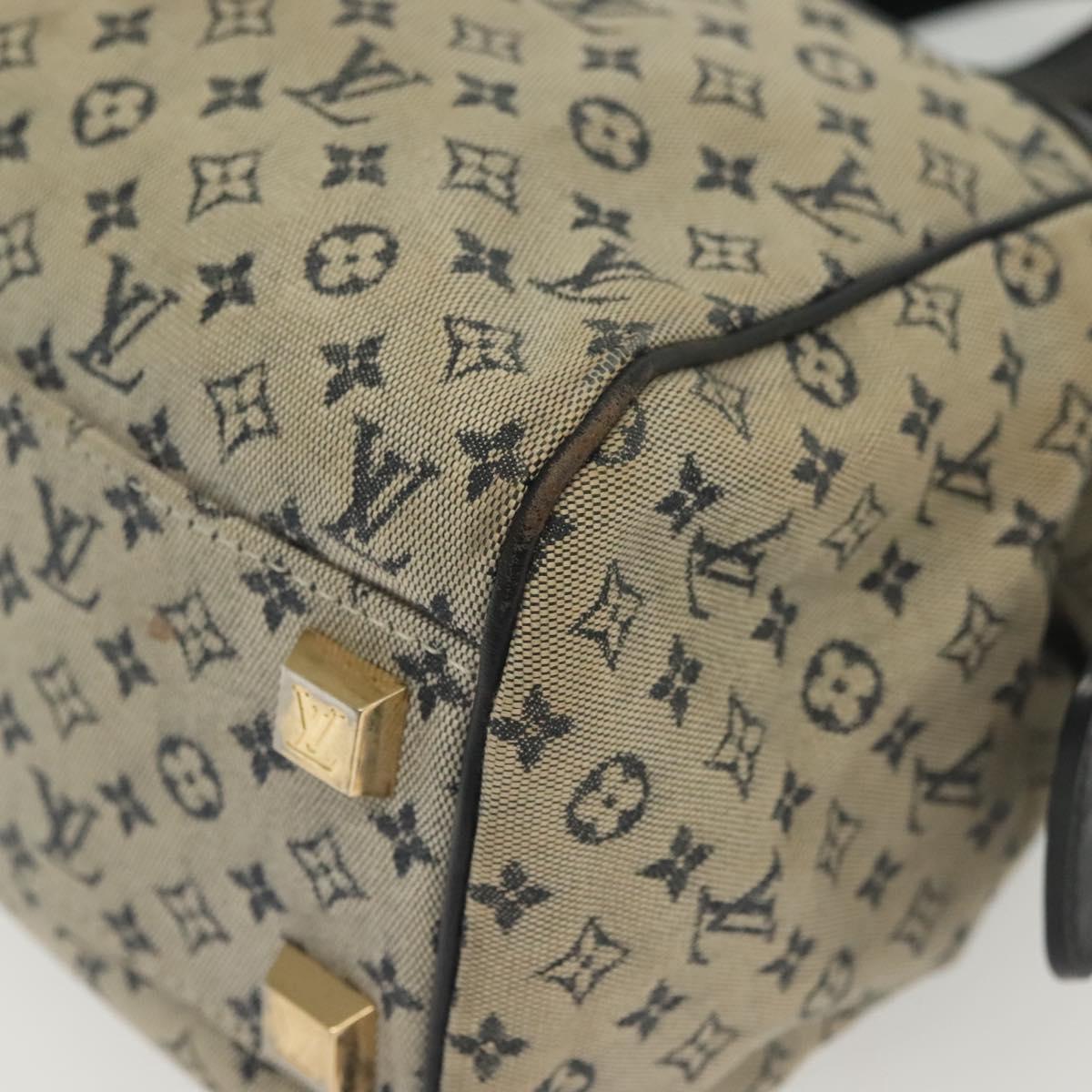 LOUIS VUITTON Monogram Mini Josephine PM Hand Bag Blue M92049 LV Auth 137405