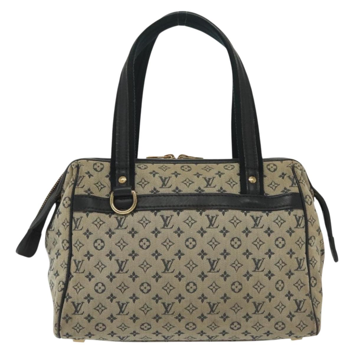 LOUIS VUITTON Monogram Mini Josephine PM Hand Bag Blue M92049 LV Auth 137405
