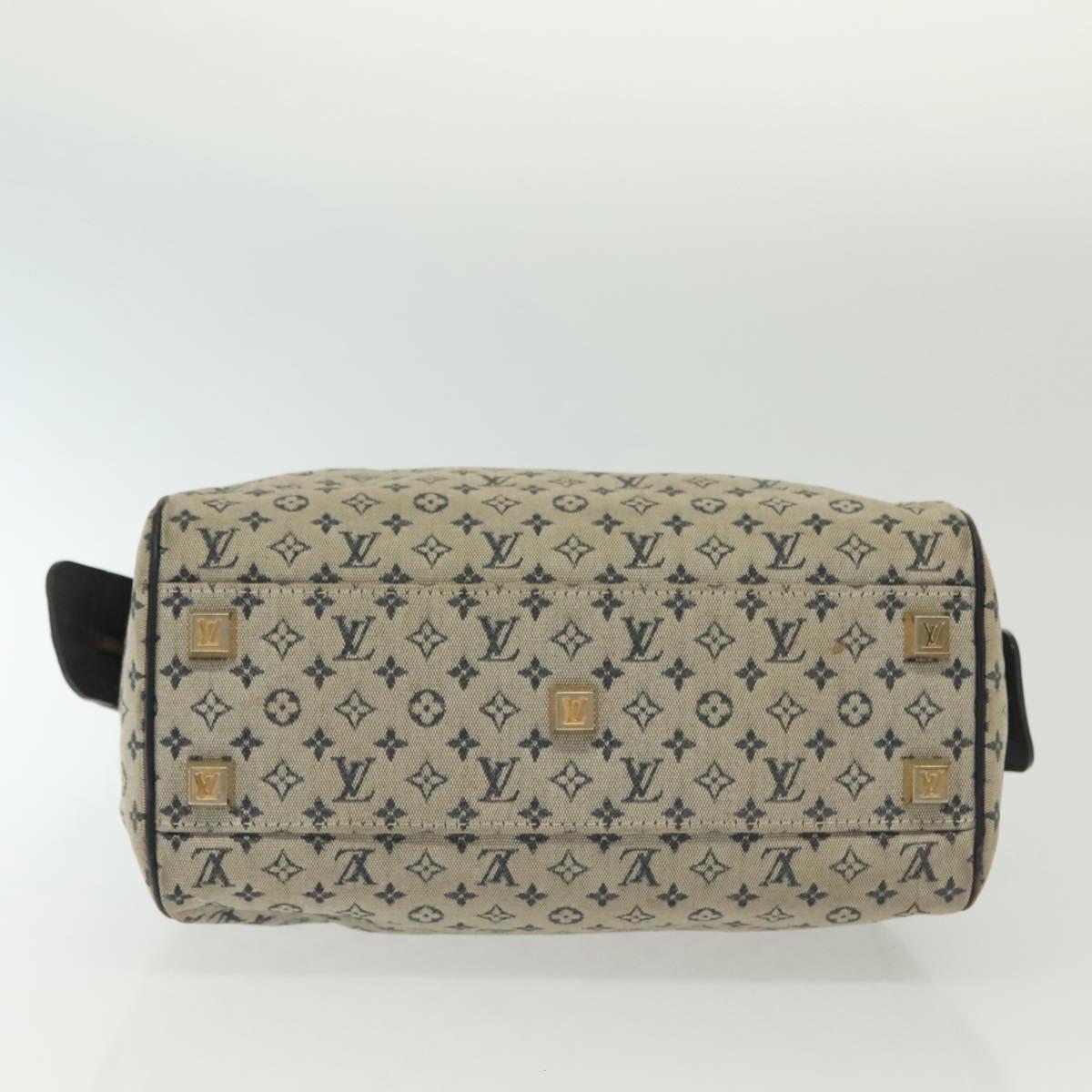 LOUIS VUITTON Monogram Mini Josephine PM Hand Bag Blue M92049 LV Auth 137405
