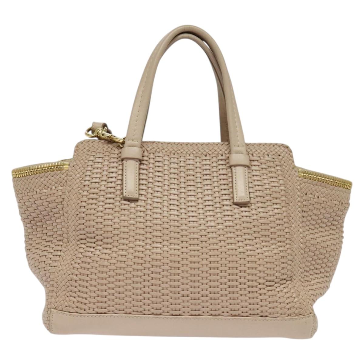 Salvatore Ferragamo Gancini Hand Bag Leather 2way Pink Gold Auth 137425