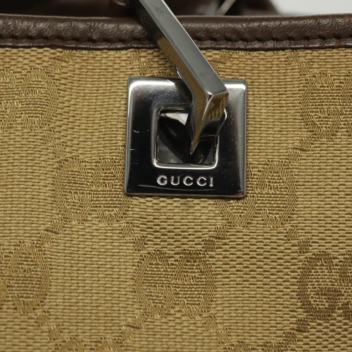 GUCCI GG Canvas Tote Bag Beige Silver 31244 Auth 137427