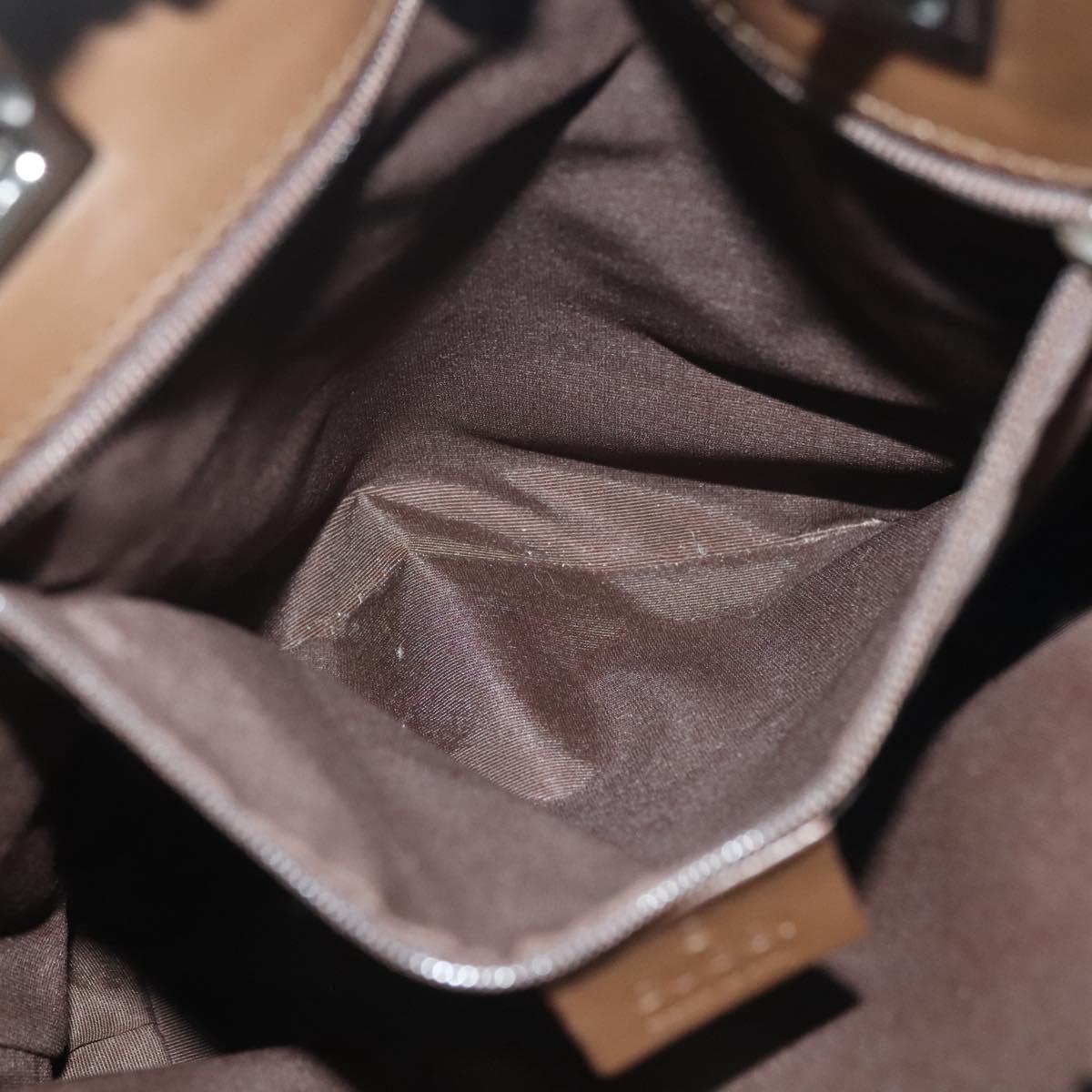 GUCCI GG Canvas Tote Bag Beige Silver 31244 Auth 137427