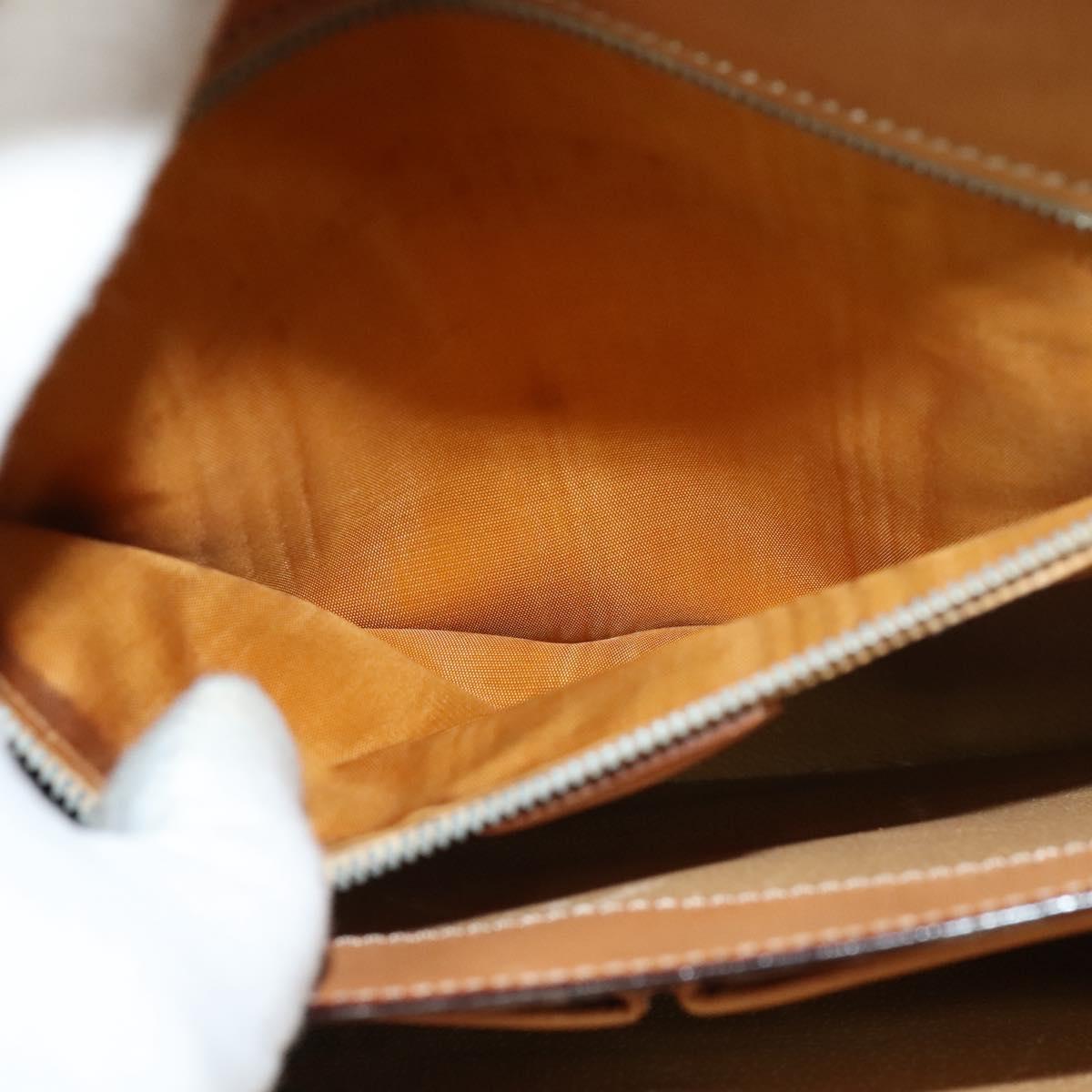 CELINE Macadam Canvas Hand Bag PVC Leather Brown Gold Auth 137435