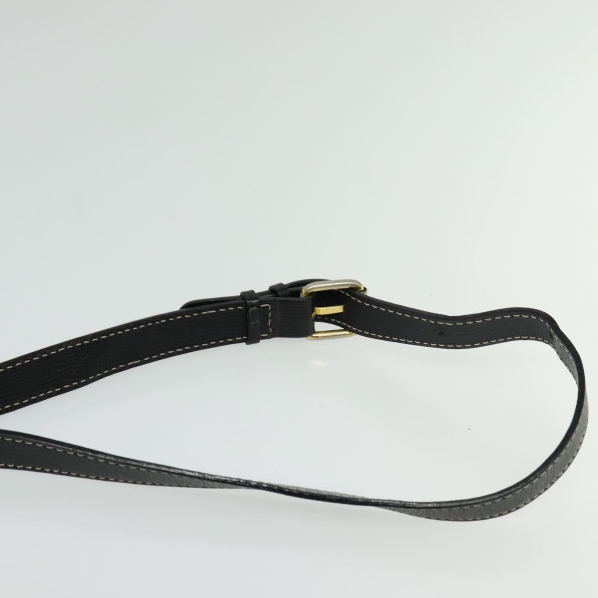 CELINE Shoulder Bag Leather Black Gold Auth 137436