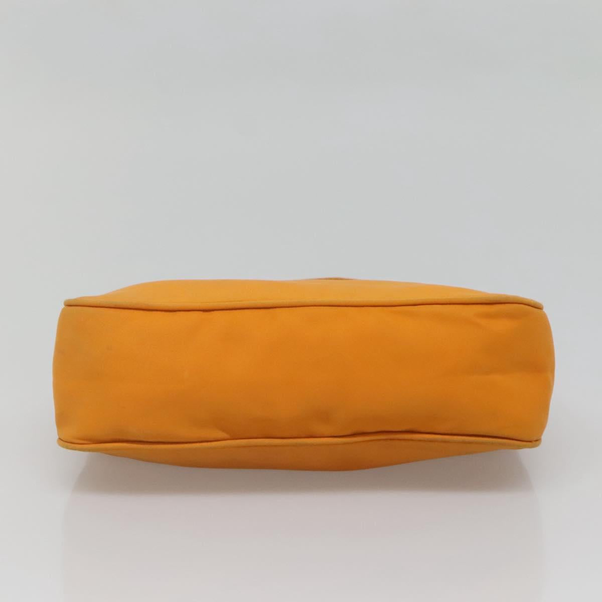 PRADA Hand Bag Nylon Orange Silver Auth 137445
