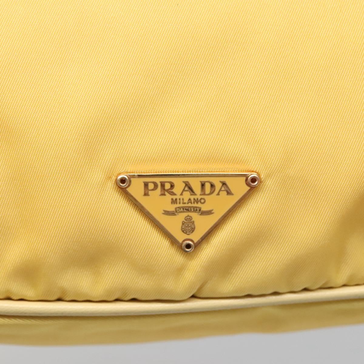 PRADA Shoulder Bag Nylon Yellow Gold Auth 137446