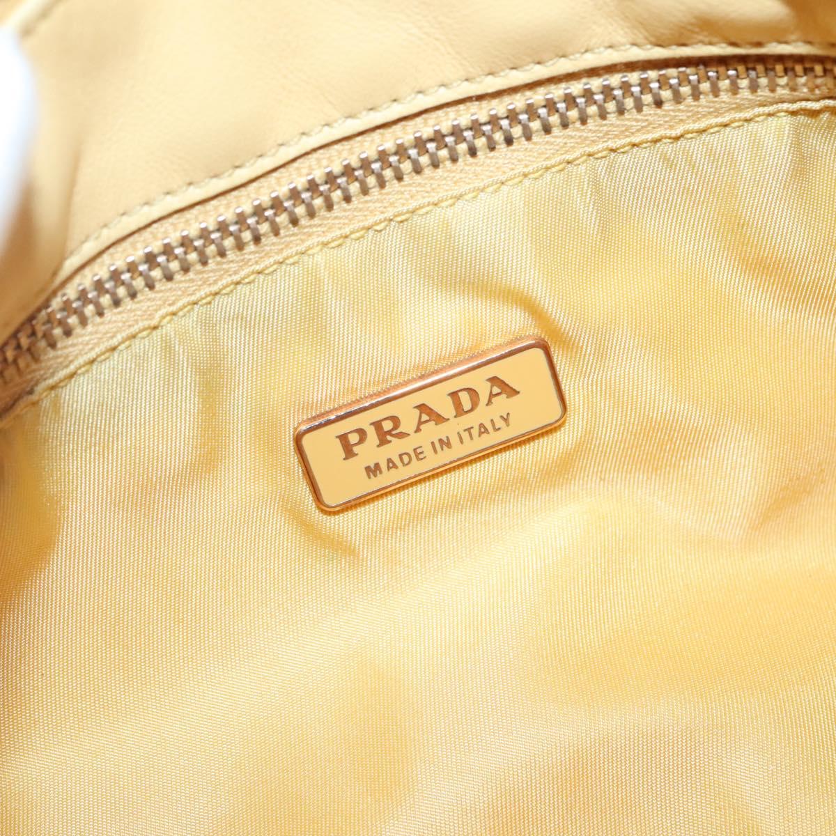PRADA Shoulder Bag Nylon Yellow Gold Auth 137446