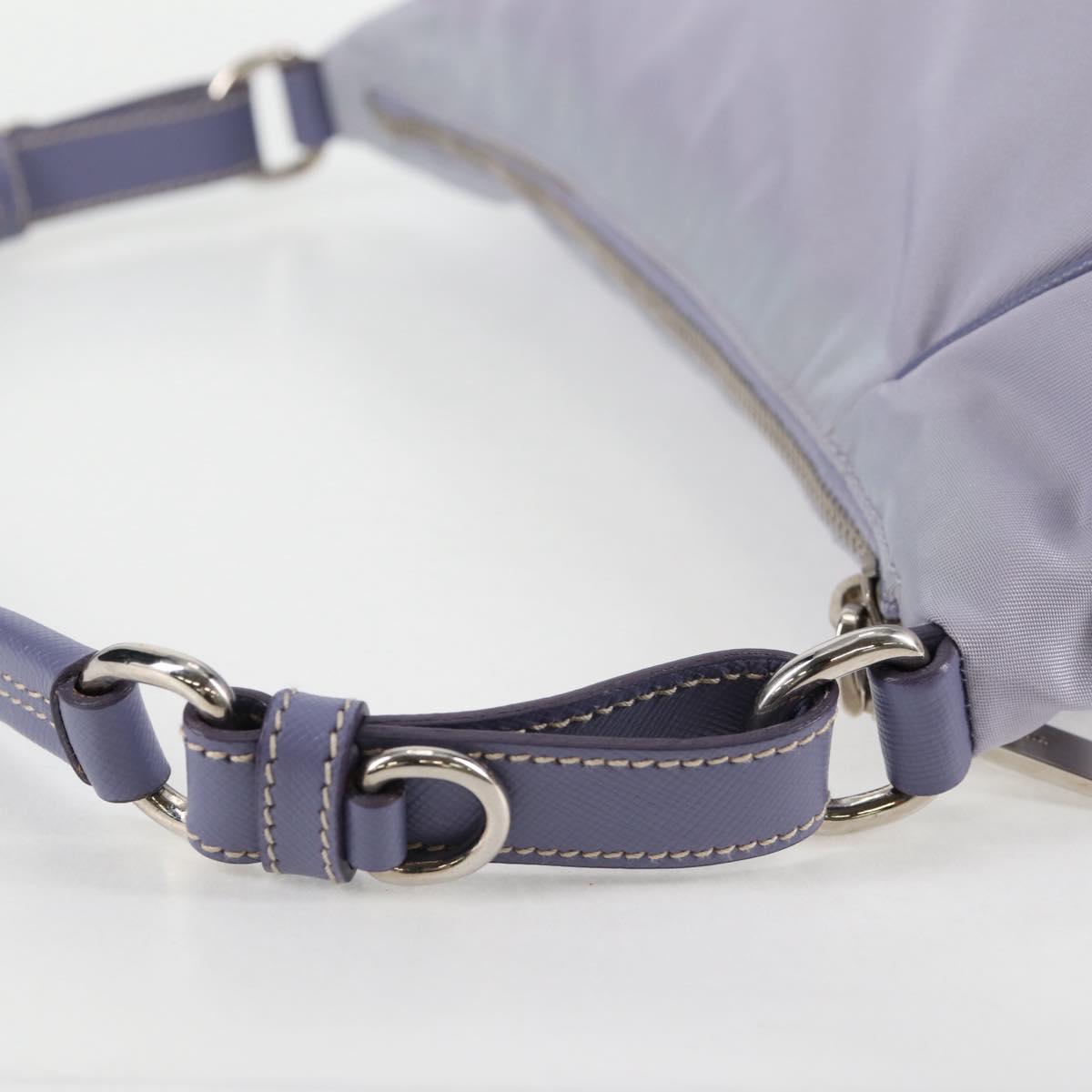 PRADA Shoulder Bag Nylon Purple Silver Auth 137447V