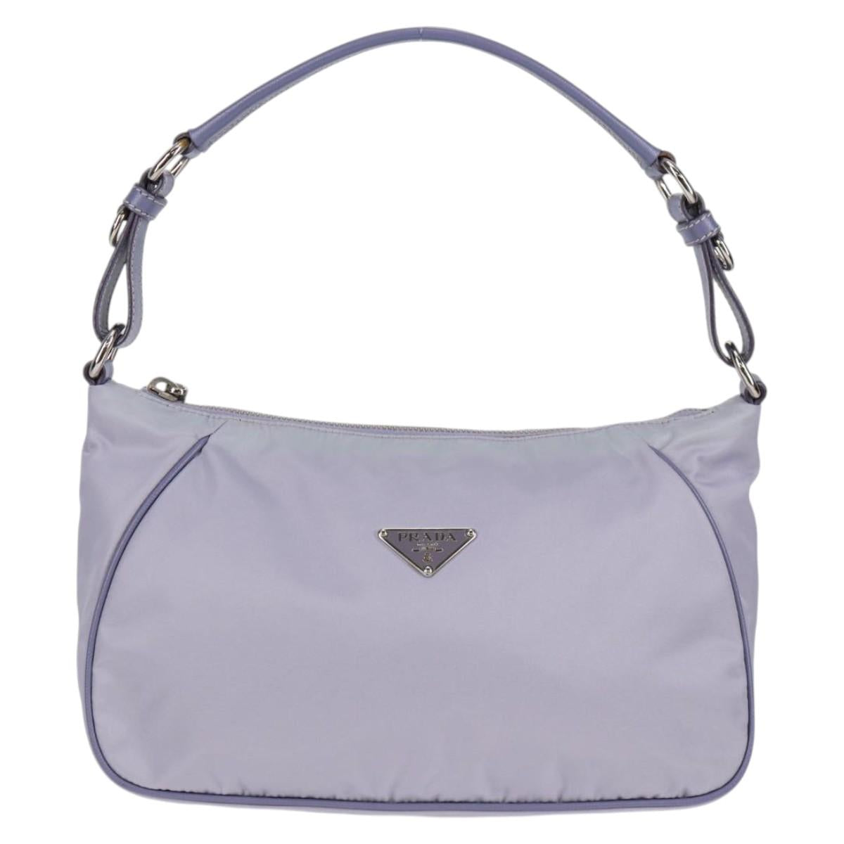 PRADA Shoulder Bag Nylon Purple Silver Auth 137447V