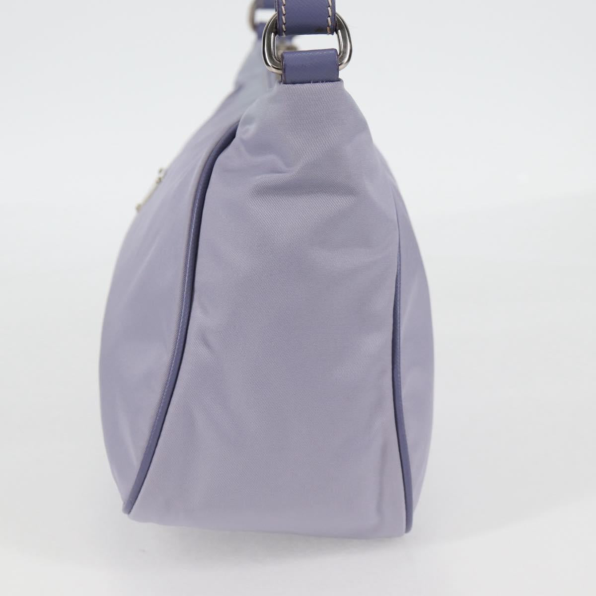PRADA Shoulder Bag Nylon Purple Silver Auth 137447V