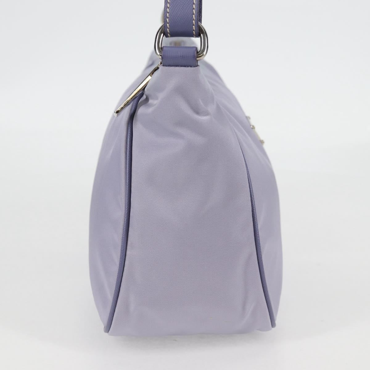 PRADA Shoulder Bag Nylon Purple Silver Auth 137447V
