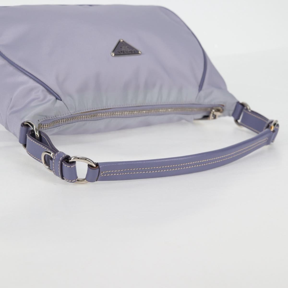 PRADA Shoulder Bag Nylon Purple Silver Auth 137447V