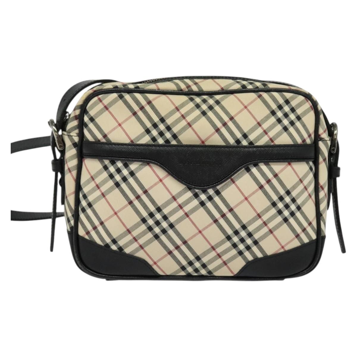 BURBERRY Nova Check Shoulder Bag Canvas Beige Auth 137455