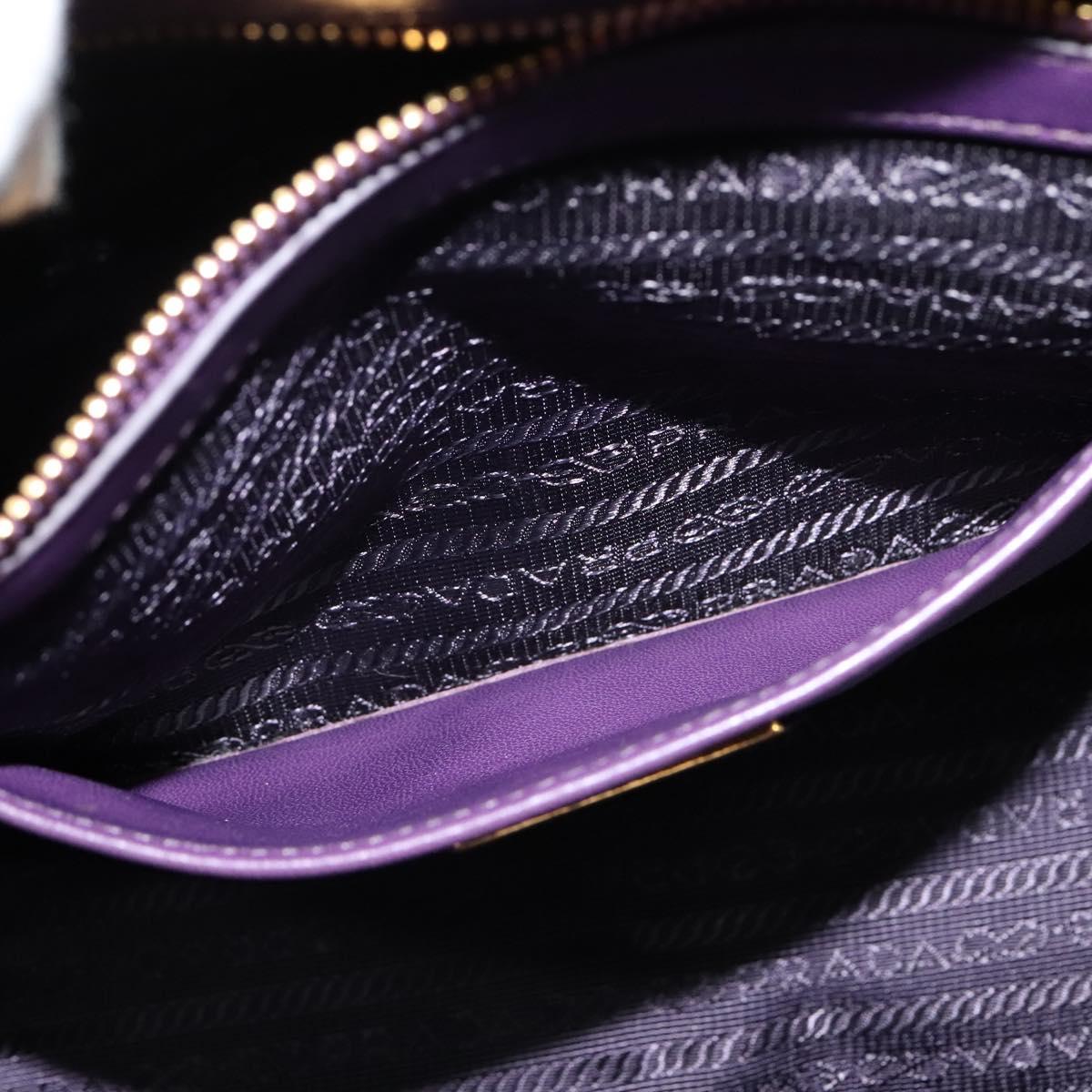 PRADA Hand Bag Nylon 2way Purple Gold Auth 137460