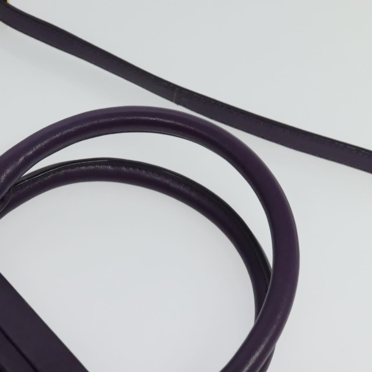 PRADA Hand Bag Nylon 2way Purple Gold Auth 137460