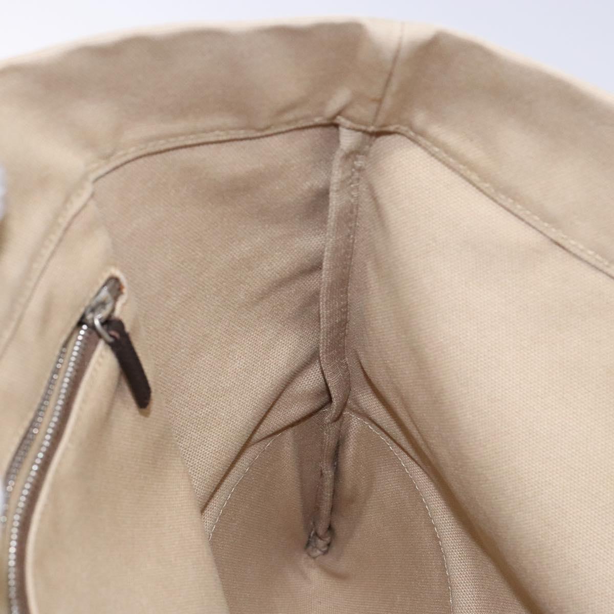 PRADA Tote Bag Canvas Beige Auth 137463